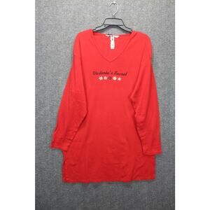 Victoria Secret sleepshirt Large Holiday Long Sleeve Red NEW